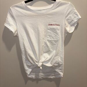 Abercrombie & Fitch White Tee with Red Detail